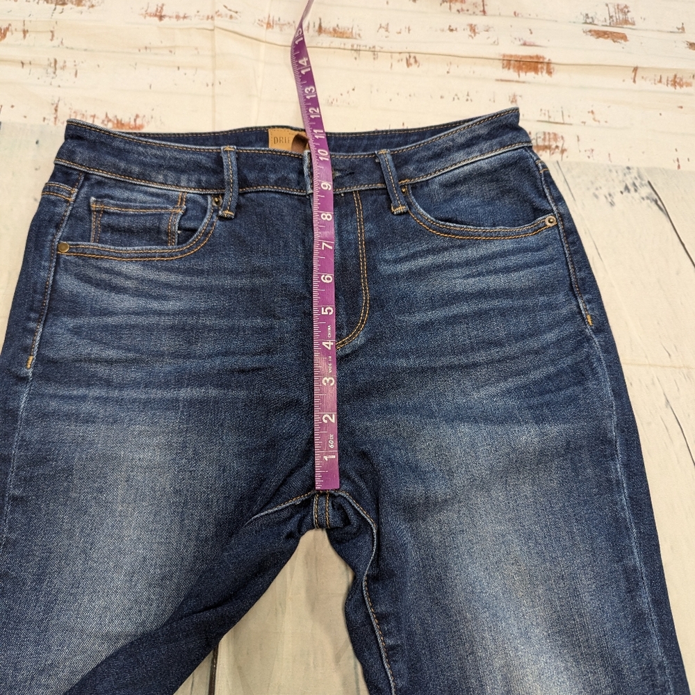DRIFTWOOD Blue Flare Wide Leg Jeans with Worn-In Look - Picture 4 of 6
